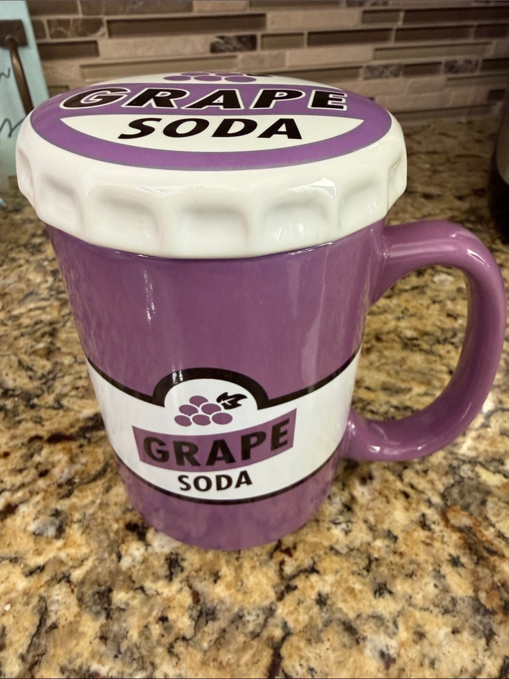 Disney Up Grape Soda Ceramic Mug with Lid WDW